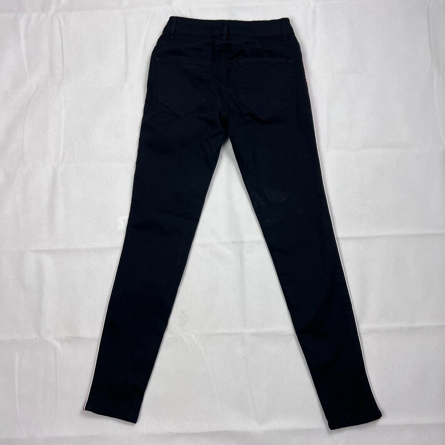 Zara Womens Black Jeans With Red Taping Size 4 US