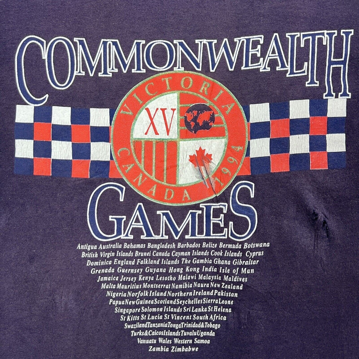 Vintage Commonwealth Games Victoria Canada 1994 Mens T-Shirt Size XL
