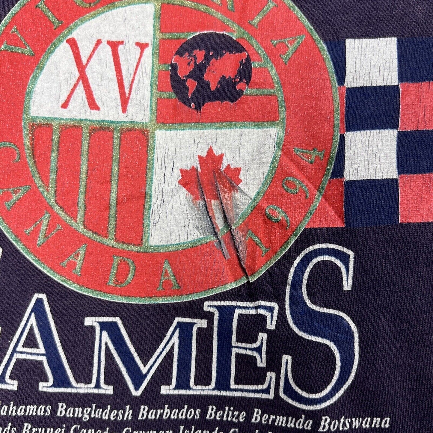 Vintage Commonwealth Games Victoria Canada 1994 Mens T-Shirt Size XL