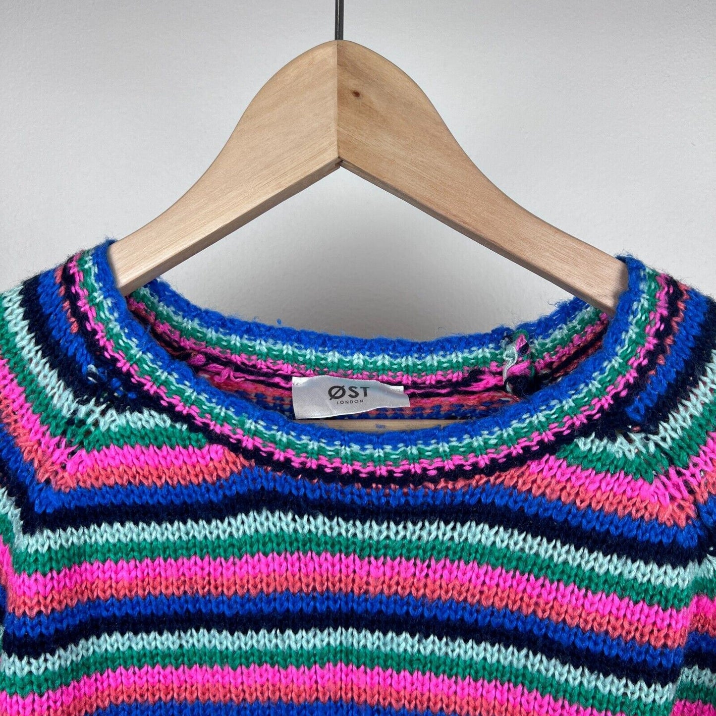 OST London Womens Striped Knitted Sweater Size M approx