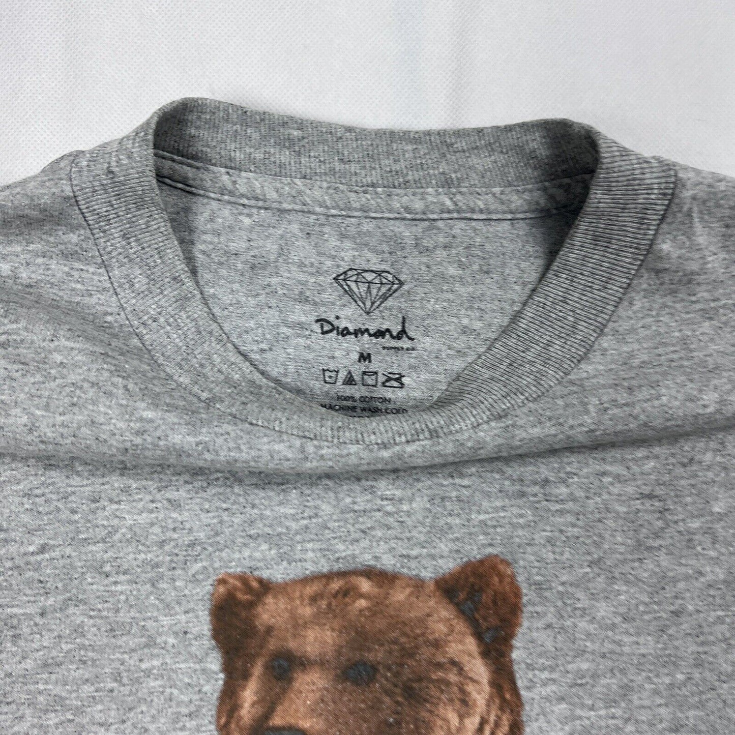 Diamond Supply Co Grizzly Griptape Mens Grey T-Shirt Size medium