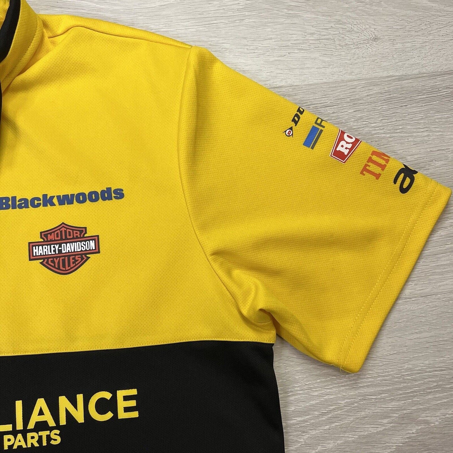 MDG V8 Supercars Mens Yellow Polo Shirt Size Large