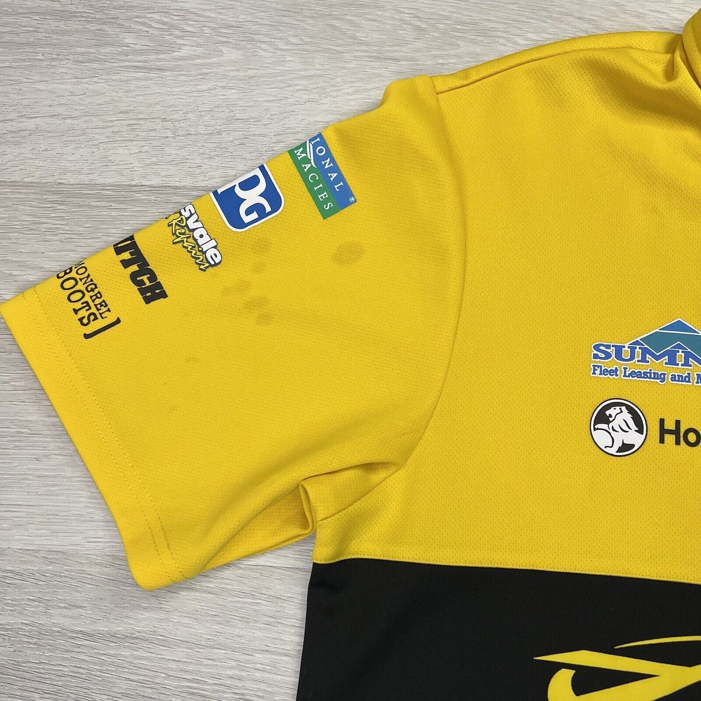 MDG V8 Supercars Mens Yellow Polo Shirt Size Large