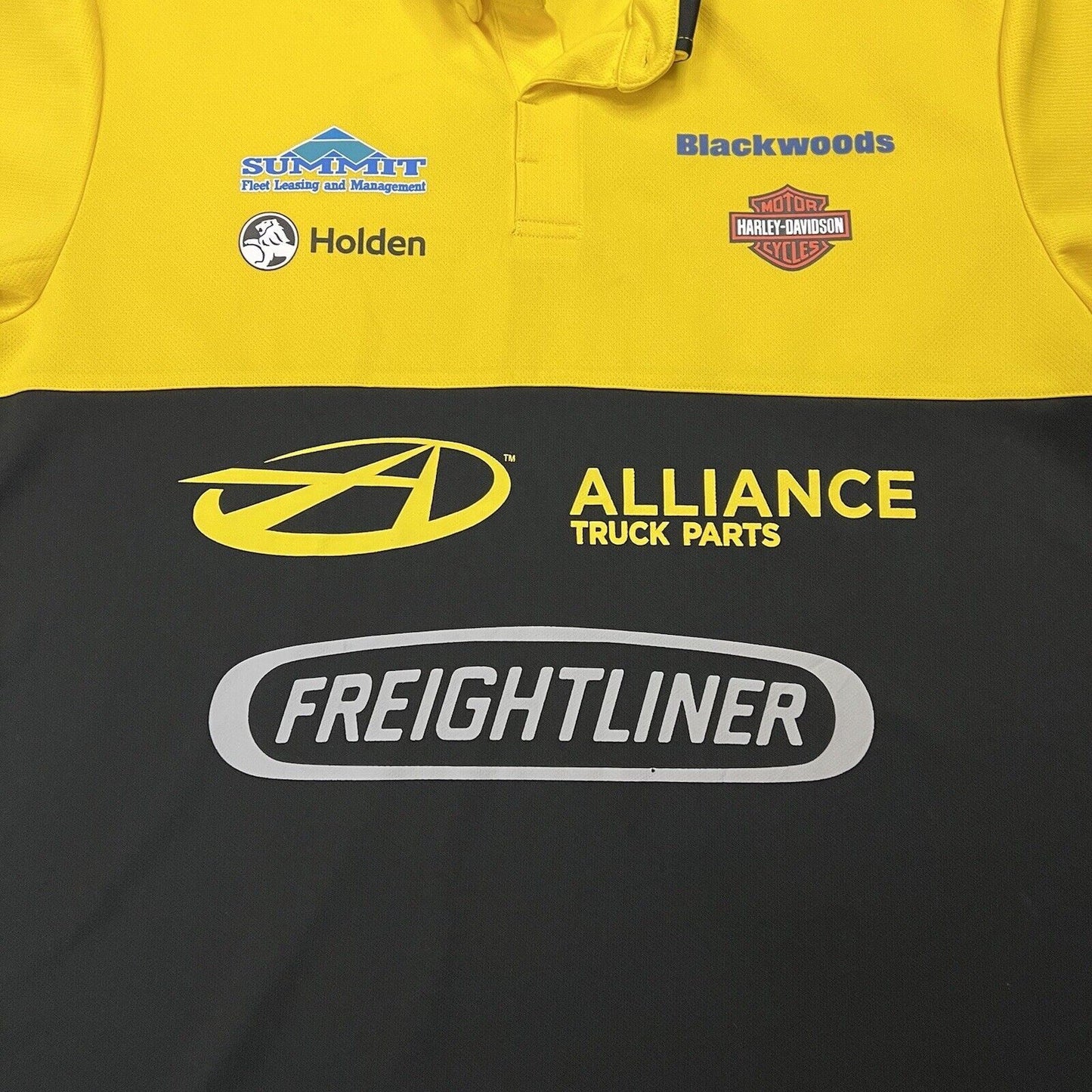 MDG V8 Supercars Mens Yellow Polo Shirt Size Large
