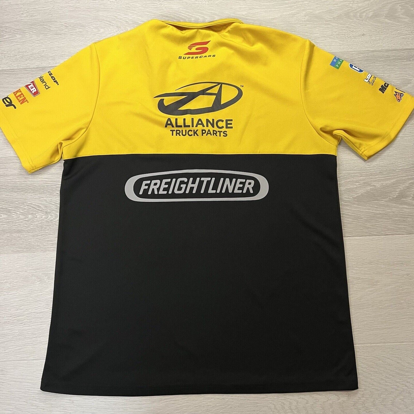 MDG V8 Supercars Mens Yellow Polo Shirt Size Large