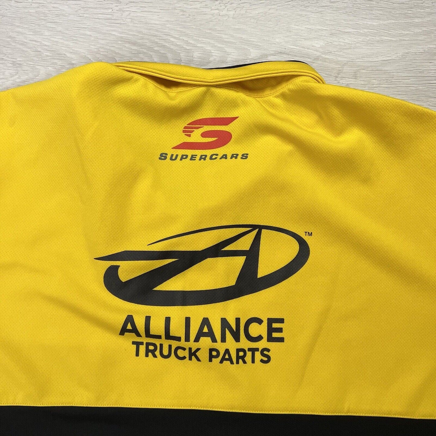 MDG V8 Supercars Mens Yellow Polo Shirt Size Large