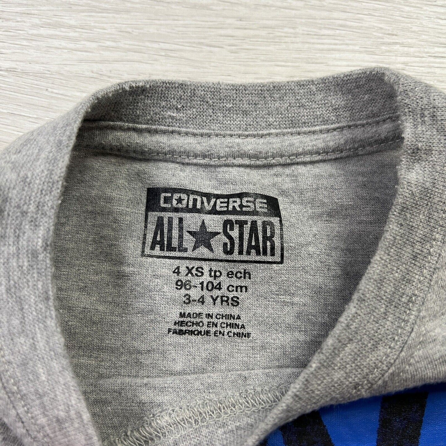Converse All Star Kids Grey T-Shirt Size 3-4 Years