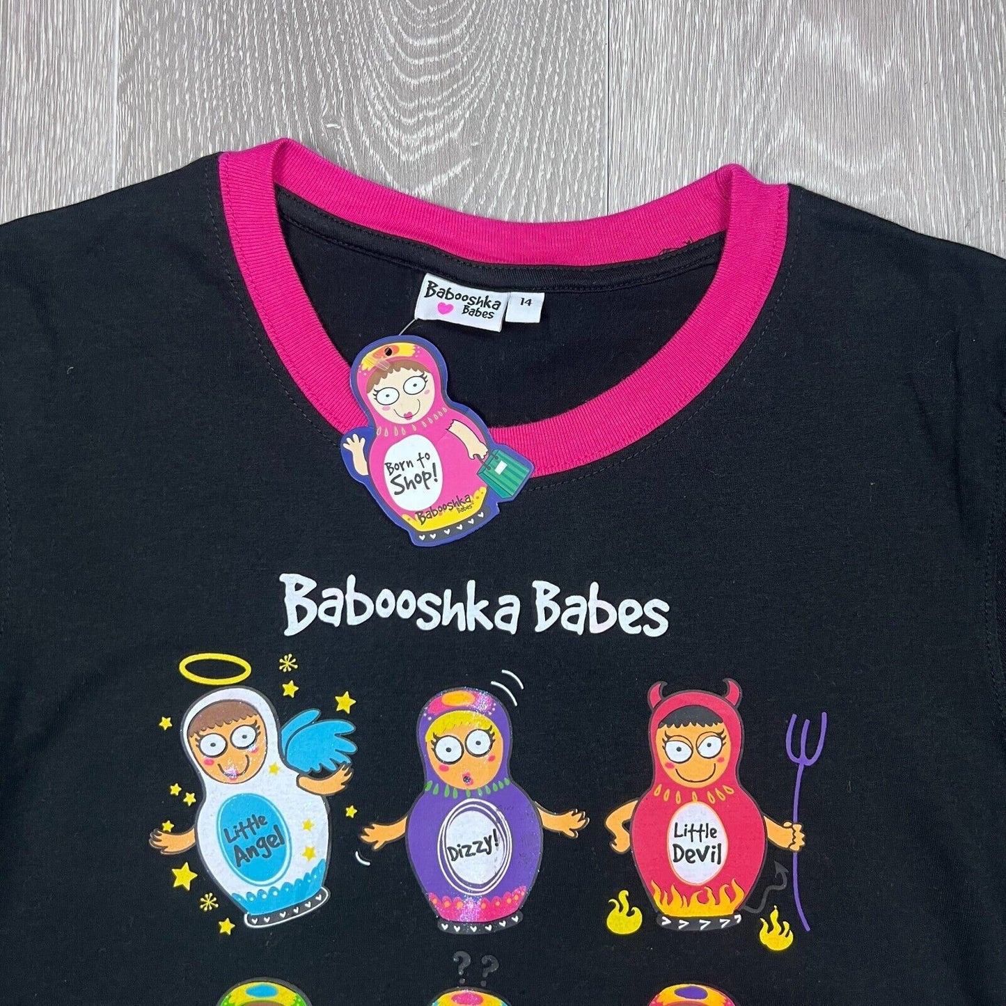 Babooshka Babes Womens Black T-Shirt Size Medium (new)
