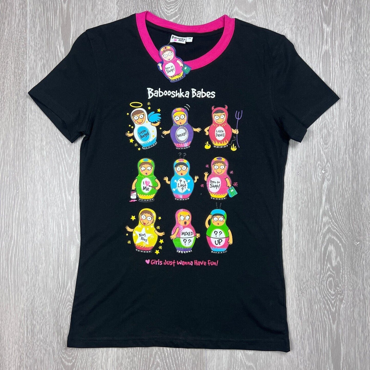 Babooshka Babes Womens Black T-Shirt Size Medium (new)