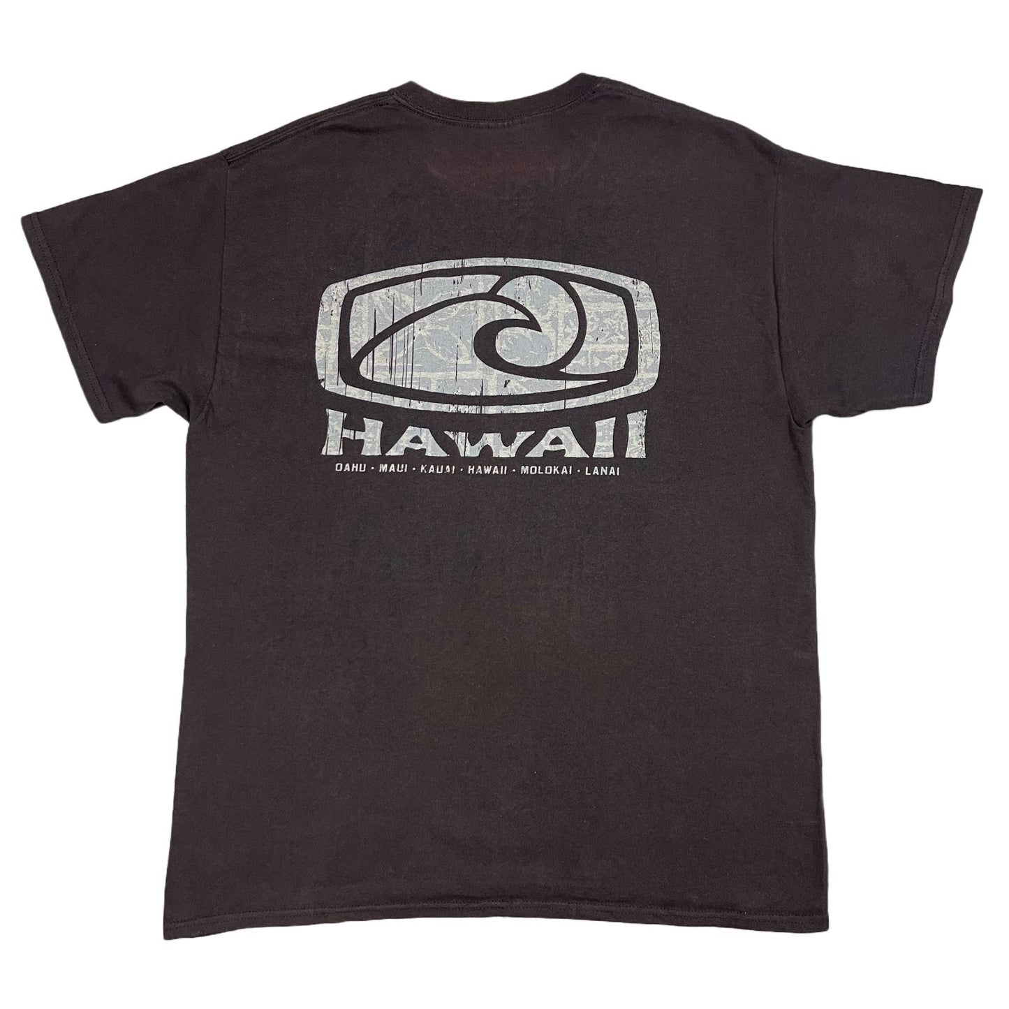 Hawaii Mens Brown Surf T-Shirt Size Large