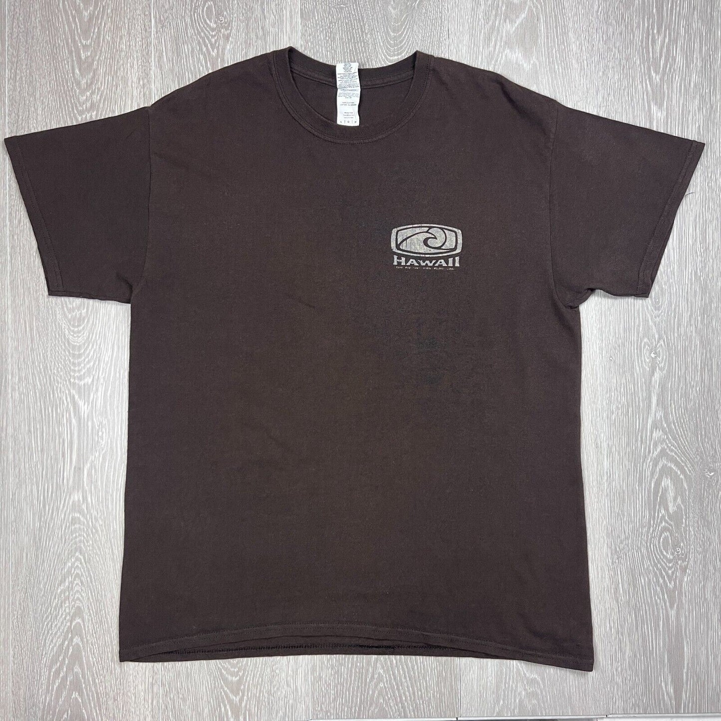 Hawaii Mens Brown Surf T-Shirt Size Large