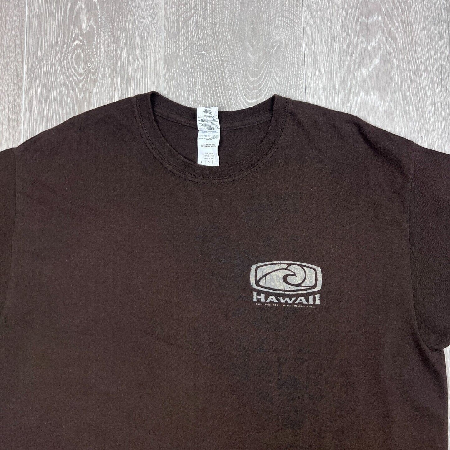 Hawaii Mens Brown Surf T-Shirt Size Large