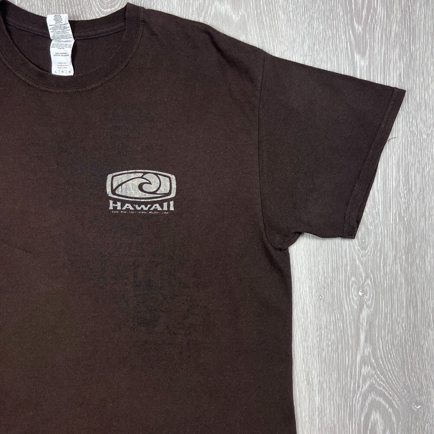 Hawaii Mens Brown Surf T-Shirt Size Large