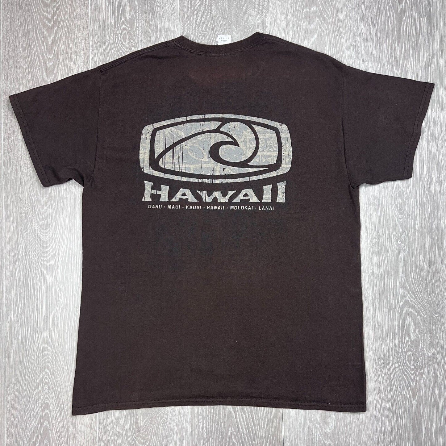 Hawaii Mens Brown Surf T-Shirt Size Large