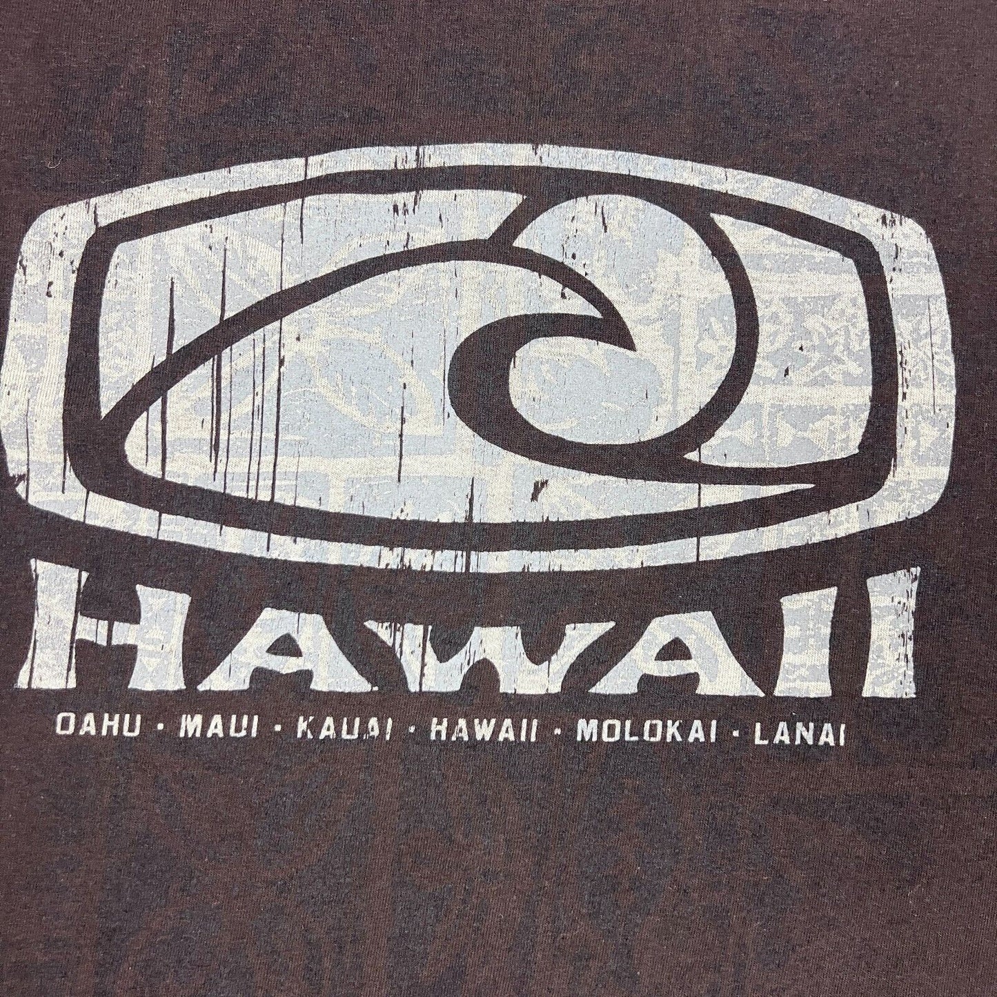 Hawaii Mens Brown Surf T-Shirt Size Large