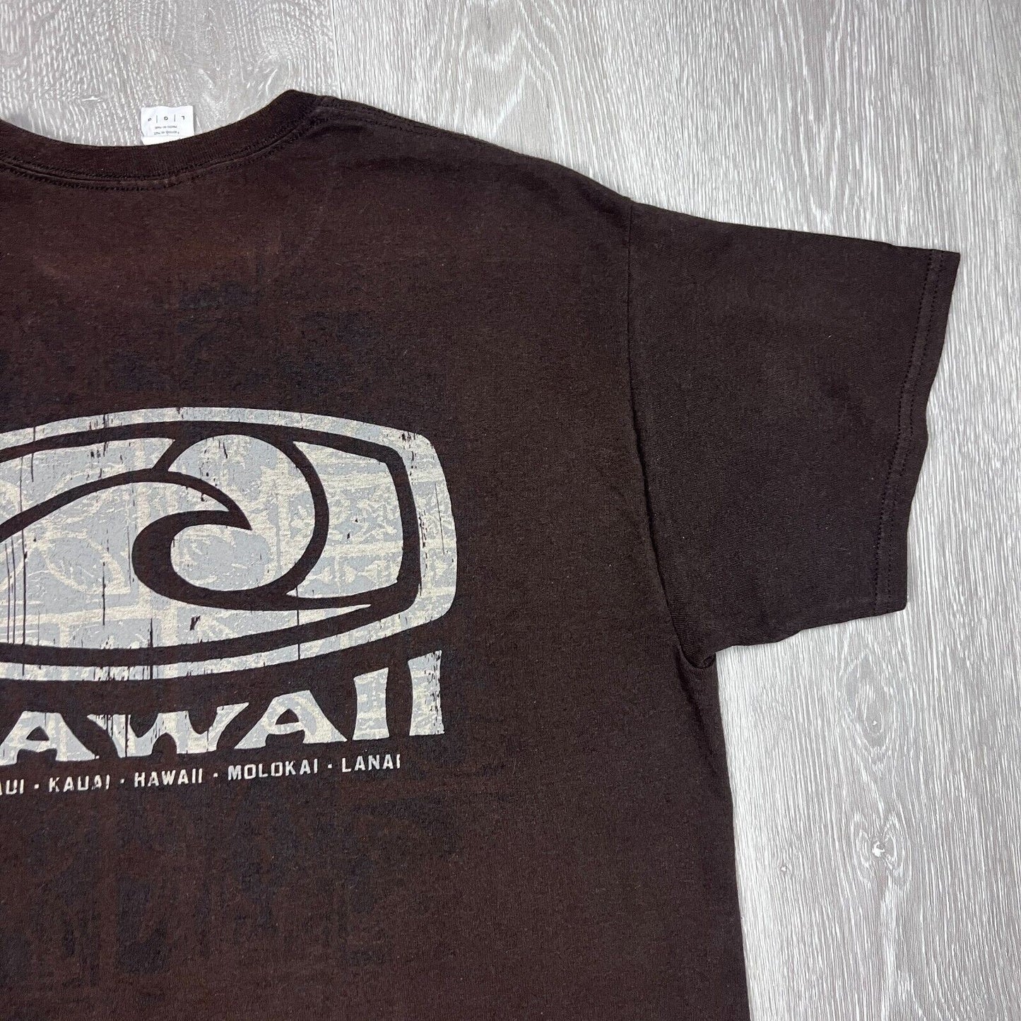 Hawaii Mens Brown Surf T-Shirt Size Large
