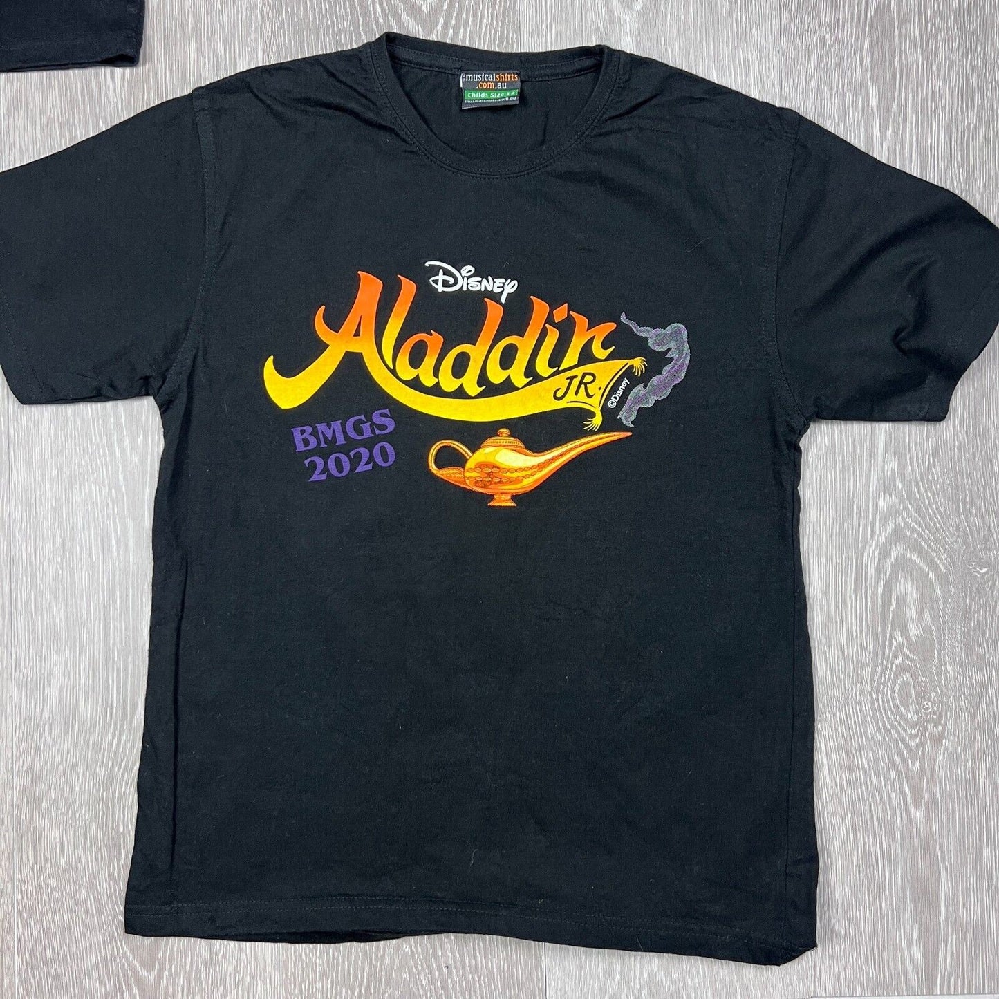 Disney Aladdin JR & The Wizard of Oz Kids Black T-Shirts Size 12 Years