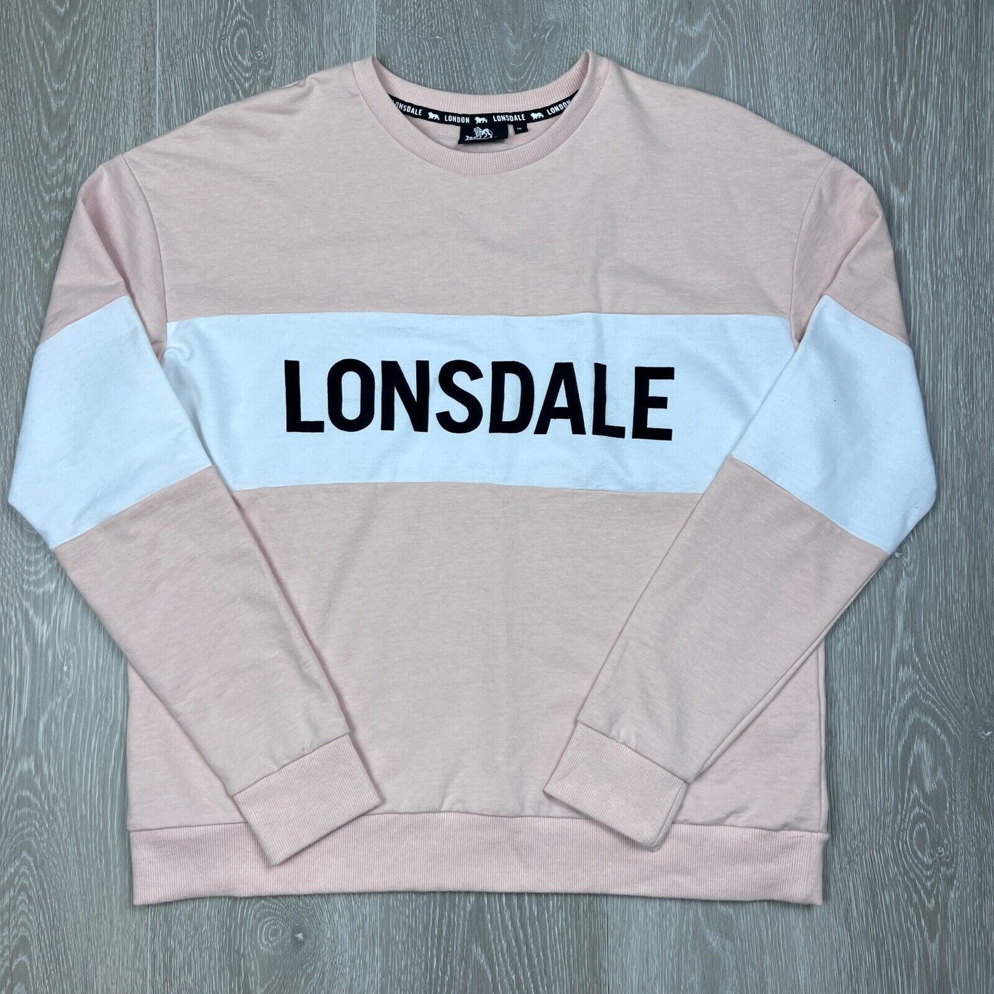 Lonsdale Womens Colour Block Crew Neck Jumper Size 16
