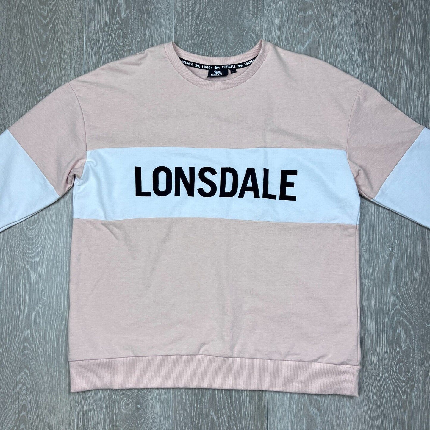Lonsdale Womens Colour Block Crew Neck Jumper Size 16