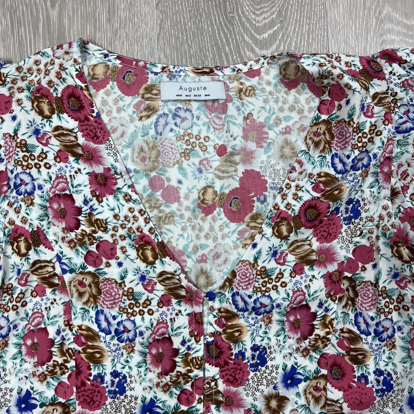 Auguste Womens Floral Pattern Top Size 6