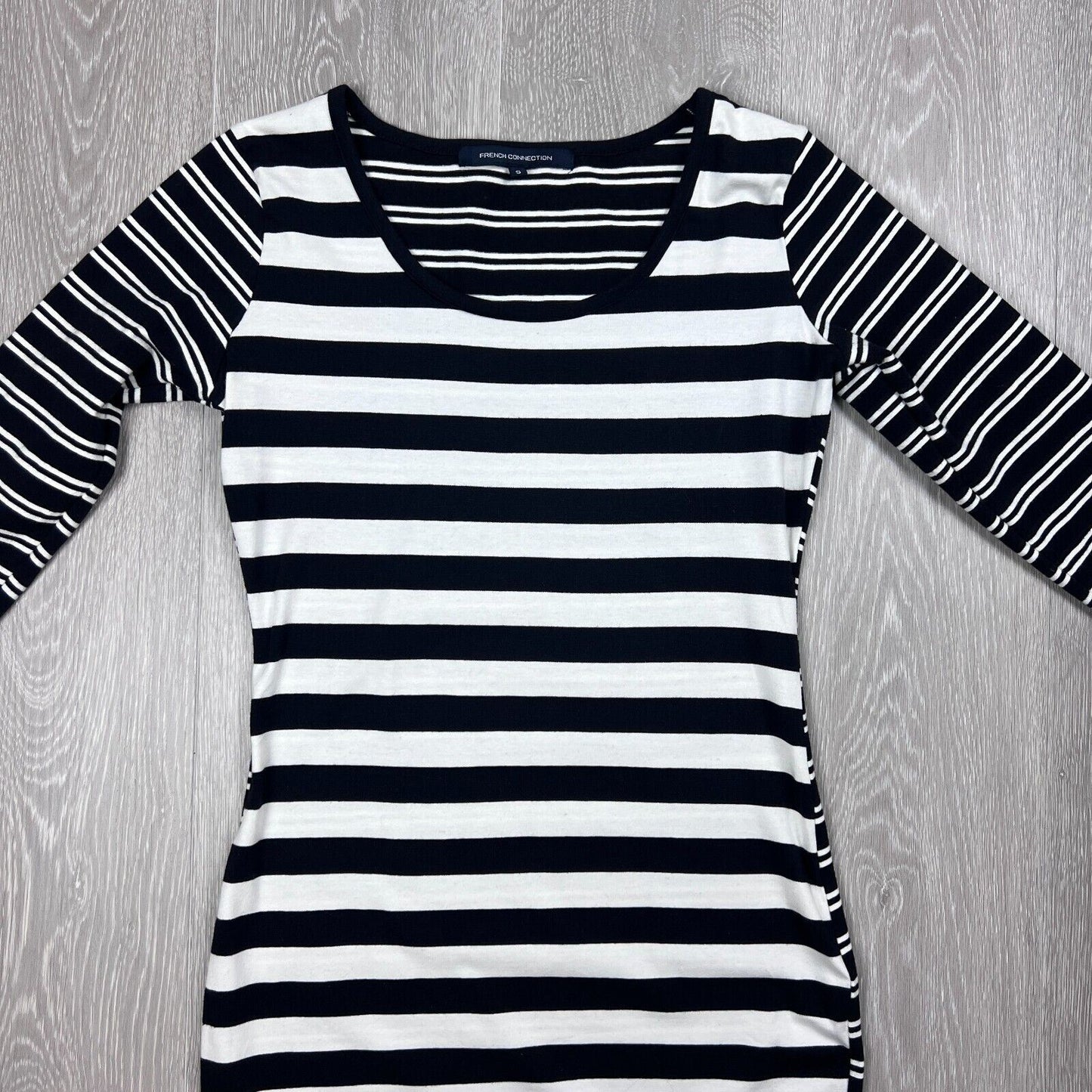 French Connection Womens Long Sleeve Bodycon Striped Dress Size Small