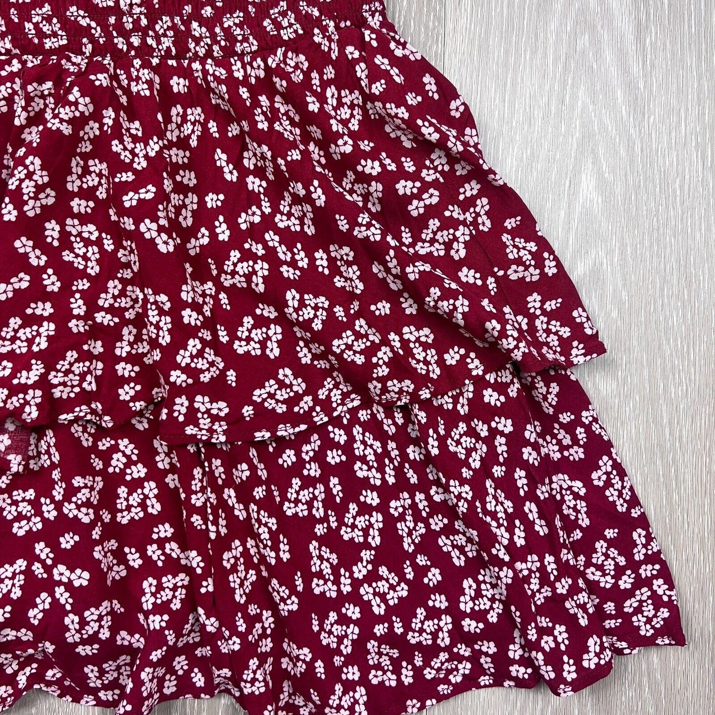 Dotti Womens Red Ruffle Short Skirt Size 8 (New)