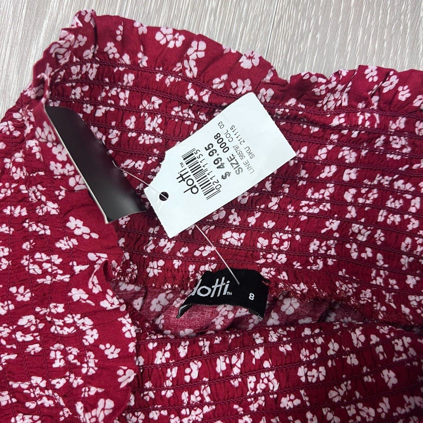 Dotti Womens Red Ruffle Short Skirt Size 8 (New)