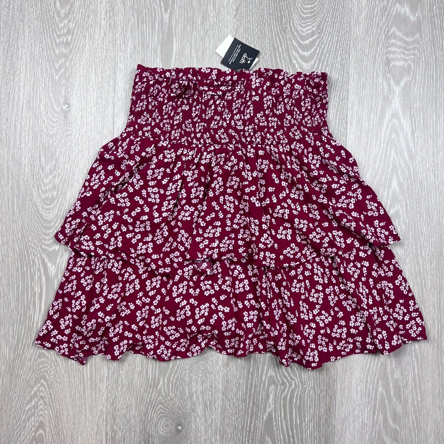 Dotti Womens Red Ruffle Short Skirt Size 8 (New)