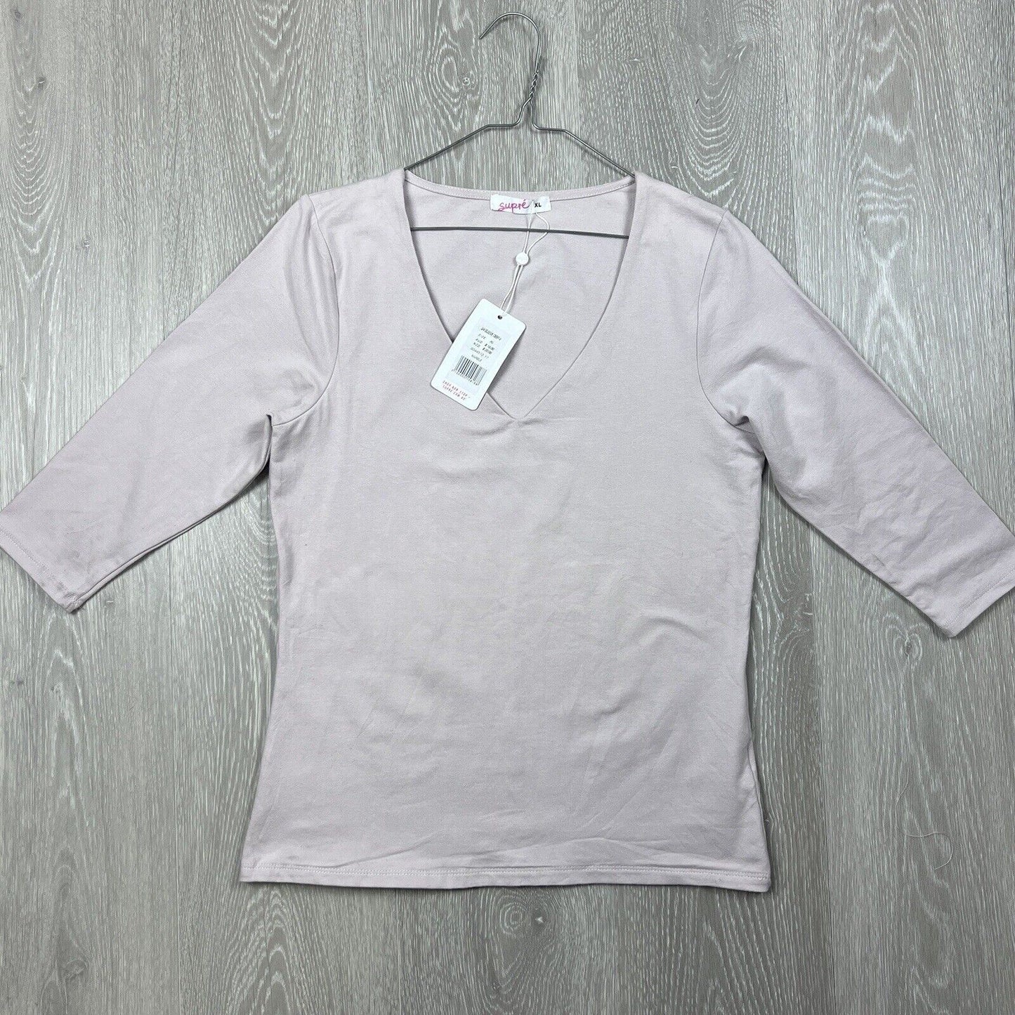 Supre Womens 3/4 Sleeve Deep V-Neck T-Shirt Size XL (New)