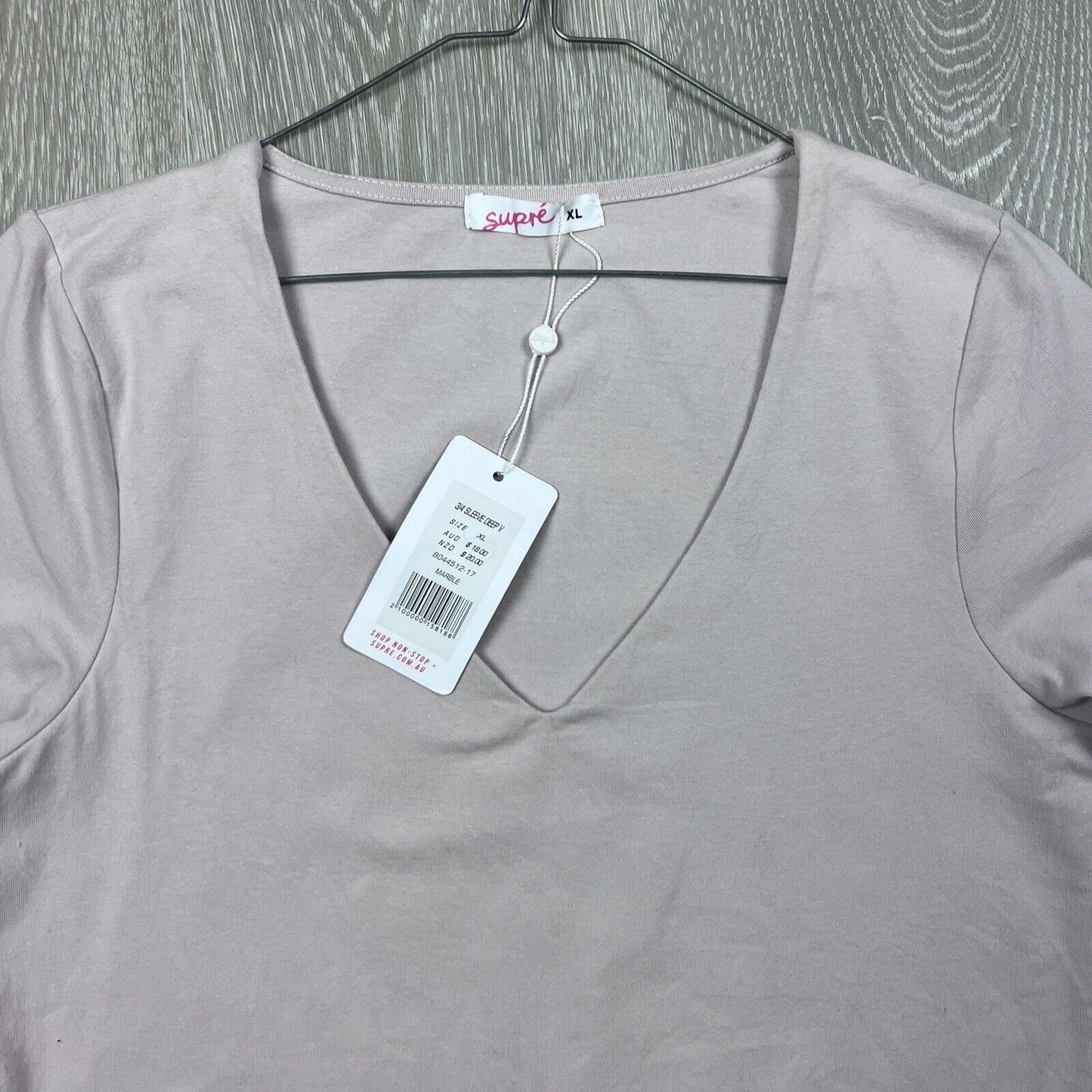 Supre Womens 3/4 Sleeve Deep V-Neck T-Shirt Size XL (New)