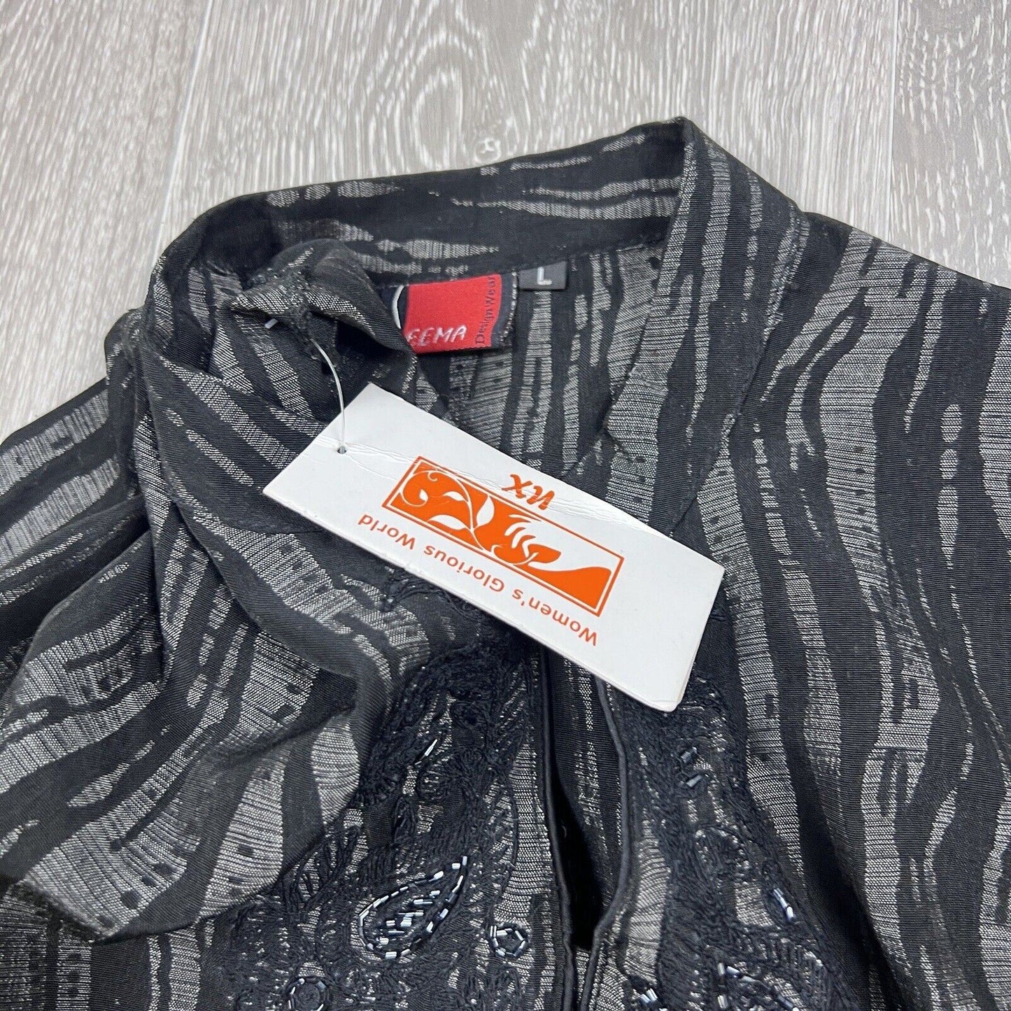 Seema Womens Black Kaftan Dress Size Large