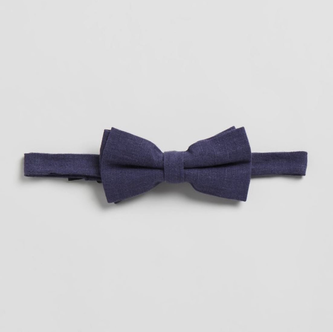 Oak & Mills Navy Linen Bow Tie (New)