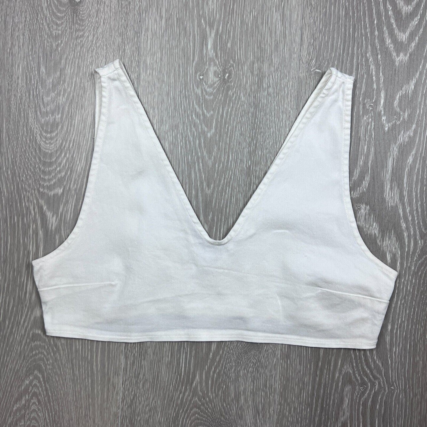Lulu & Rose Womens White Linen Cropped Tank Top Size Large