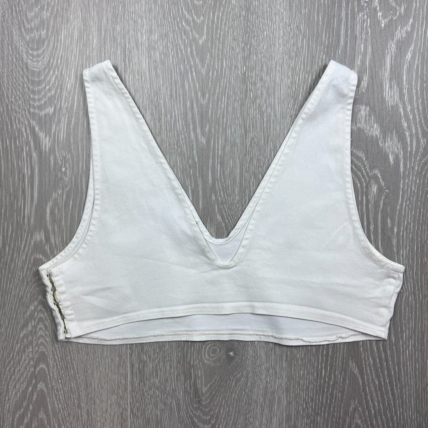 Lulu & Rose Womens White Linen Cropped Tank Top Size Large