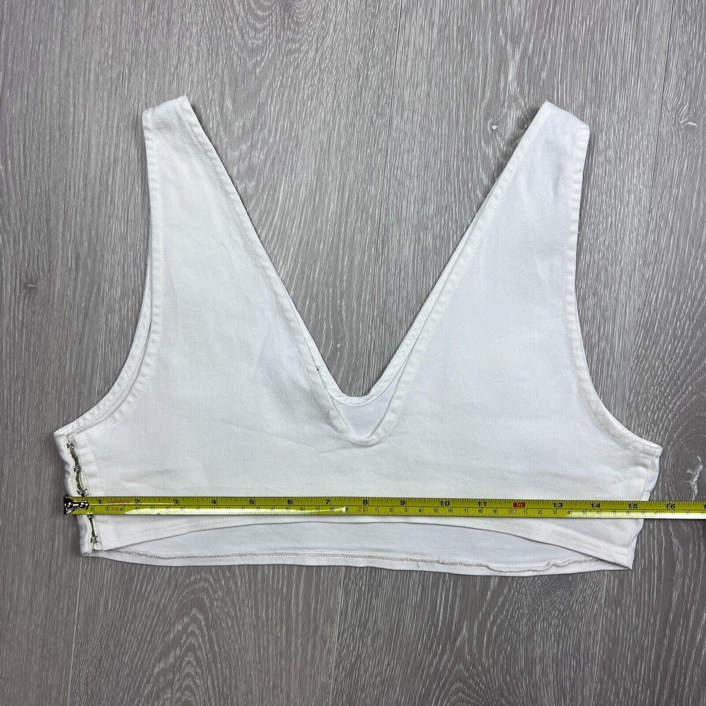 Lulu & Rose Womens White Linen Cropped Tank Top Size Large