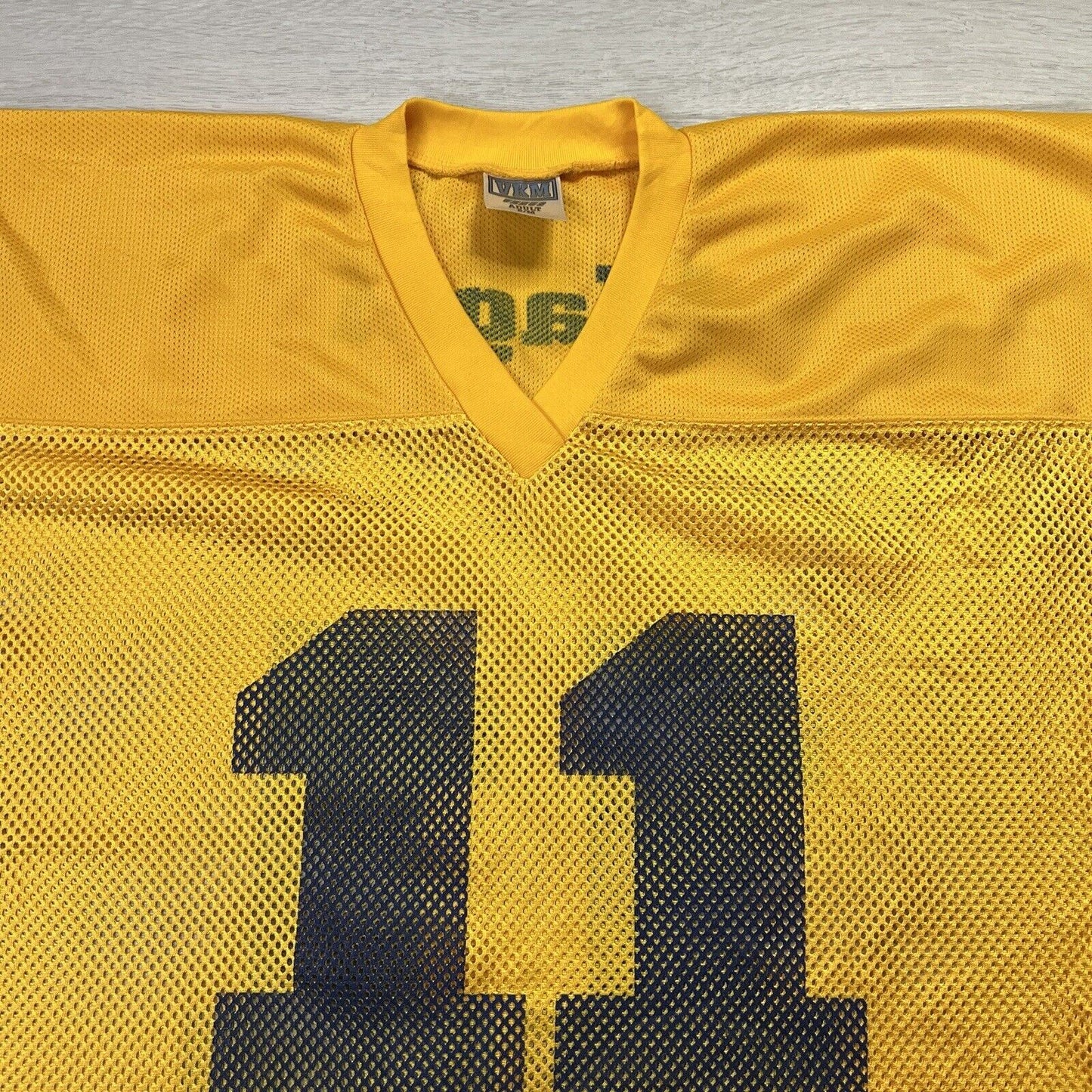VKM Yellow Mesh Cropped Gridirion Jersey Size S-M