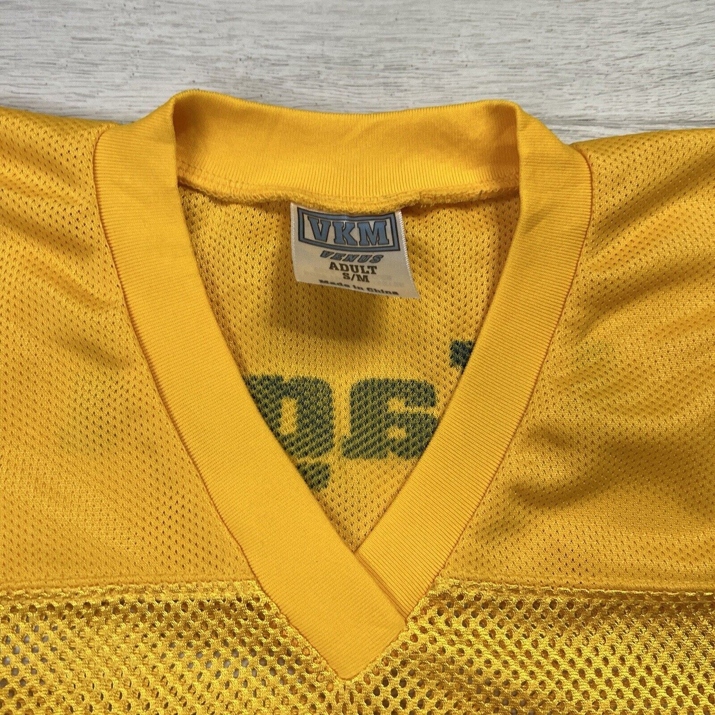 VKM Yellow Mesh Cropped Gridirion Jersey Size S-M