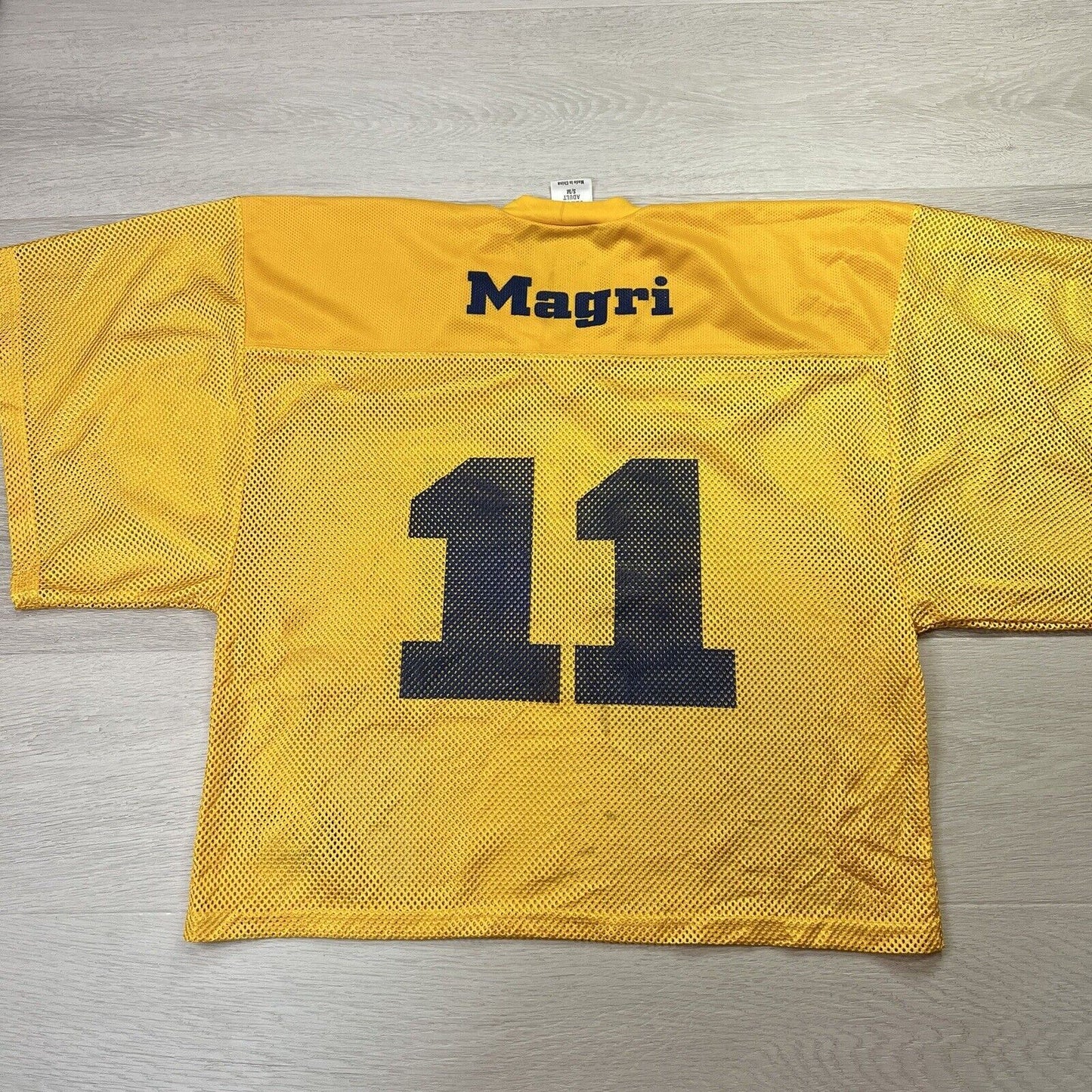 VKM Yellow Mesh Cropped Gridirion Jersey Size S-M