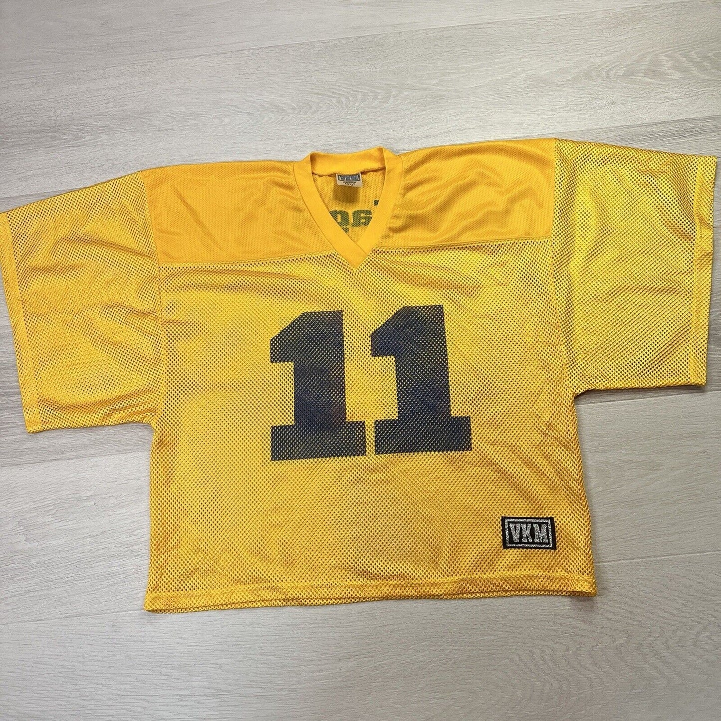 VKM Yellow Mesh Cropped Gridirion Jersey Size S-M