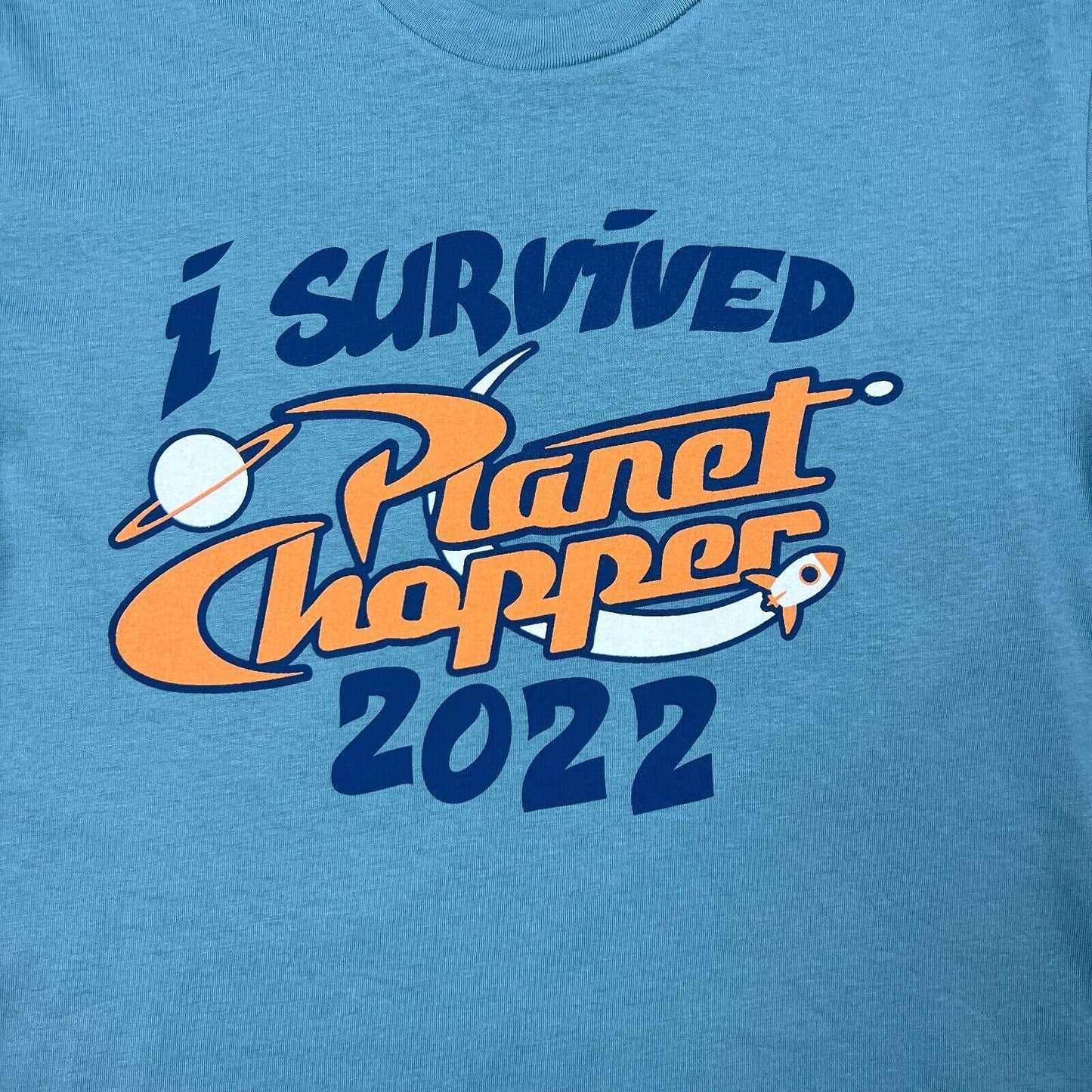 I Survived Planet Chopper Mens Blue T-Shirt Size Small
