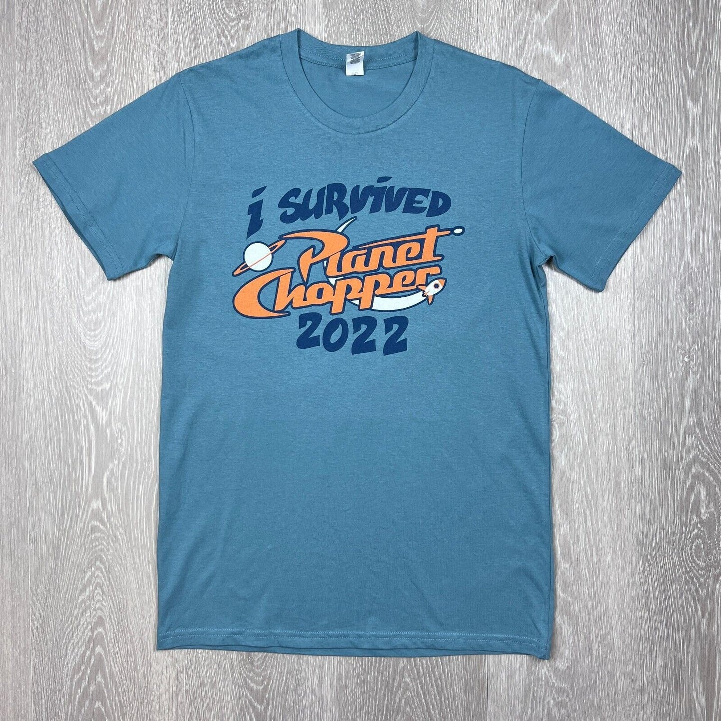 I Survived Planet Chopper Mens Blue T-Shirt Size Small