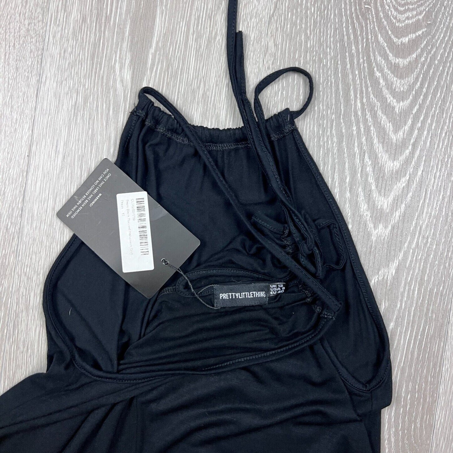 PrettyLittleThing Womens Black Halterneck Shift Dress Size 12 (New)