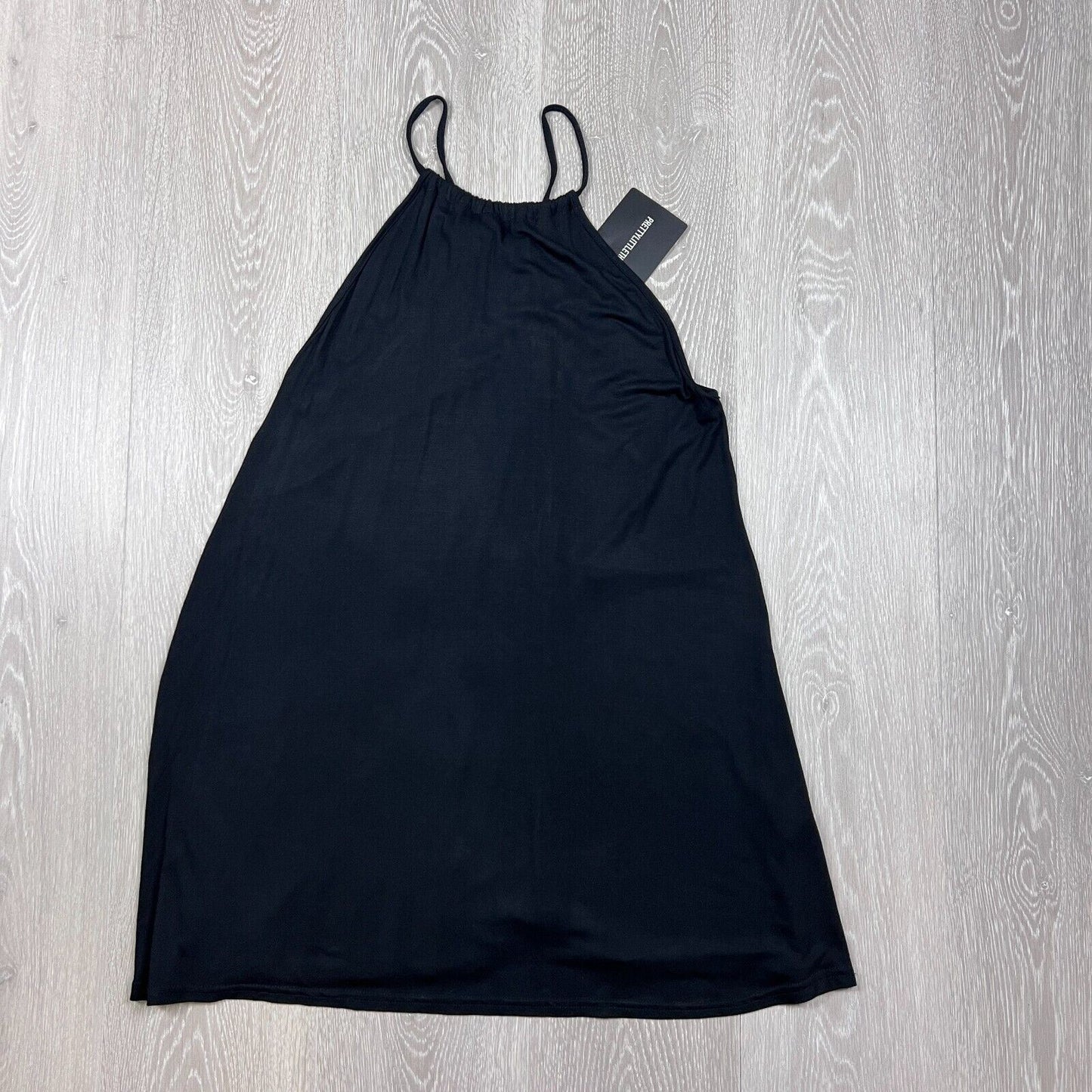PrettyLittleThing Womens Black Halterneck Shift Dress Size 12 (New)