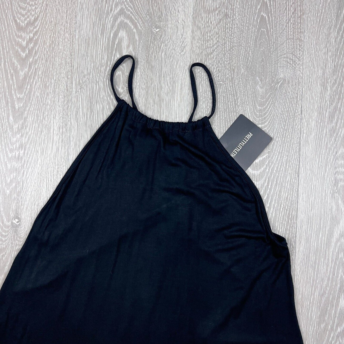 PrettyLittleThing Womens Black Halterneck Shift Dress Size 12 (New)