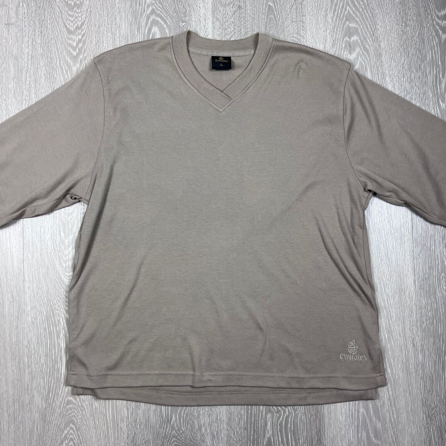 Emirates Mens Grey Knit Pullover Sweater Size Large