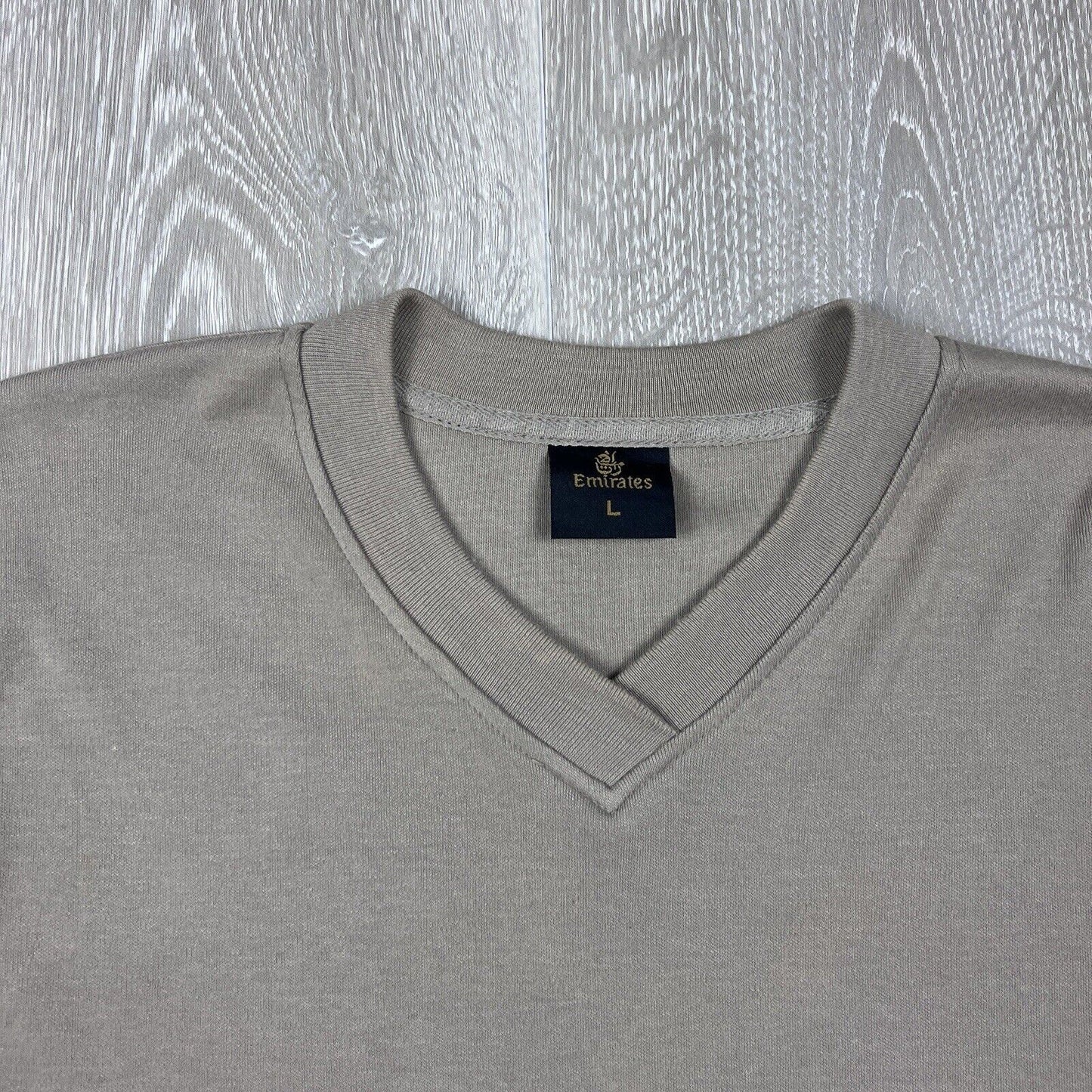 Emirates Mens Grey Knit Pullover Sweater Size Large