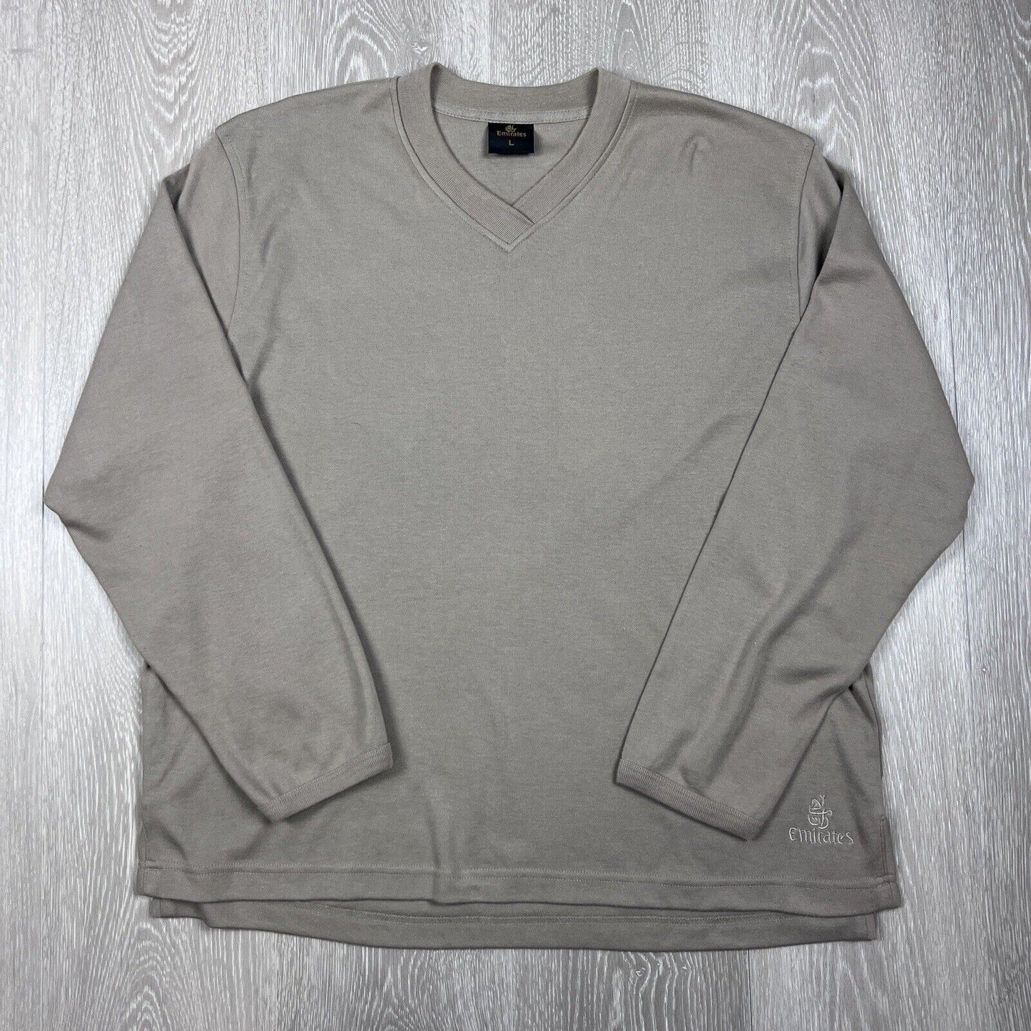 Emirates Mens Grey Knit Pullover Sweater Size Large