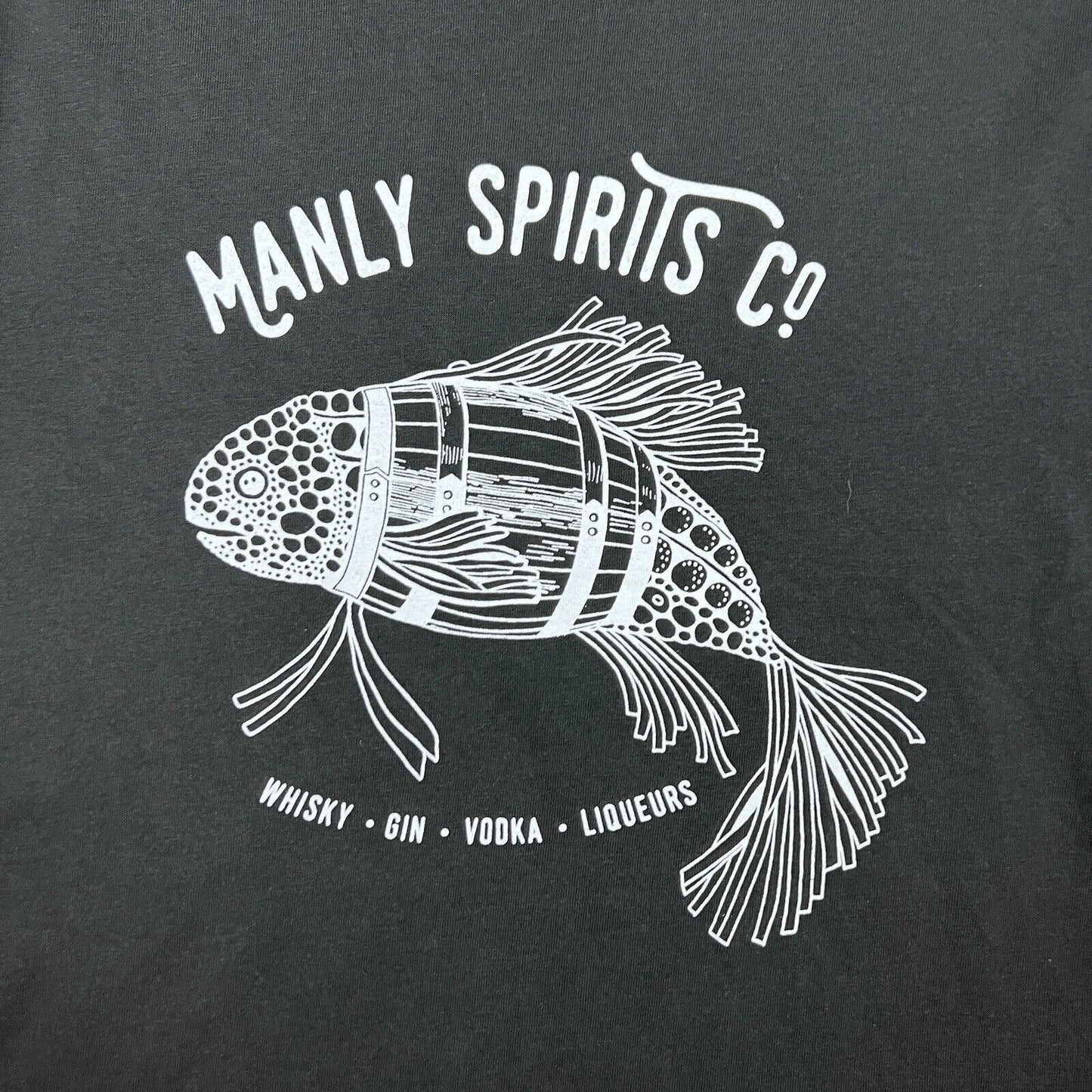 Manly Spirits Co. Unisex Charcoal T-Shirt Size Small