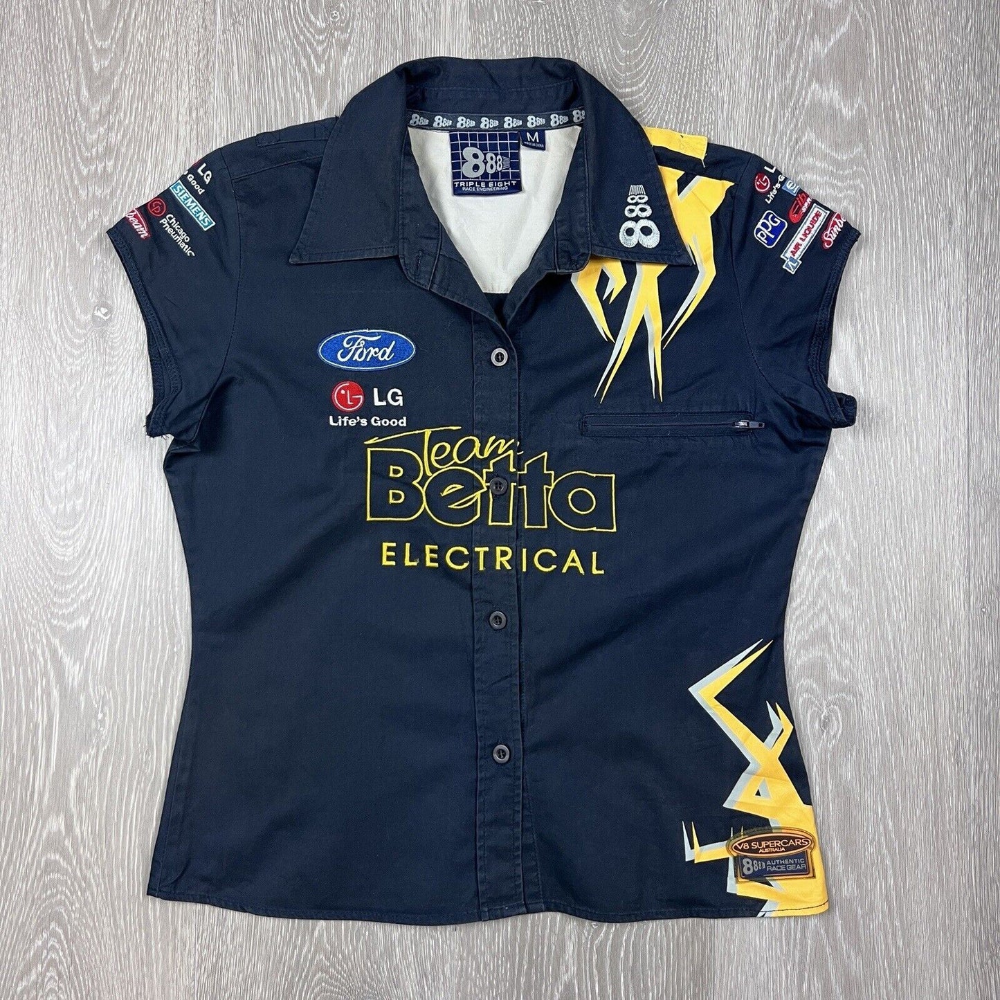 Triple Eight Team Betta Electrical Ford Womens Button Up Shirt Size M