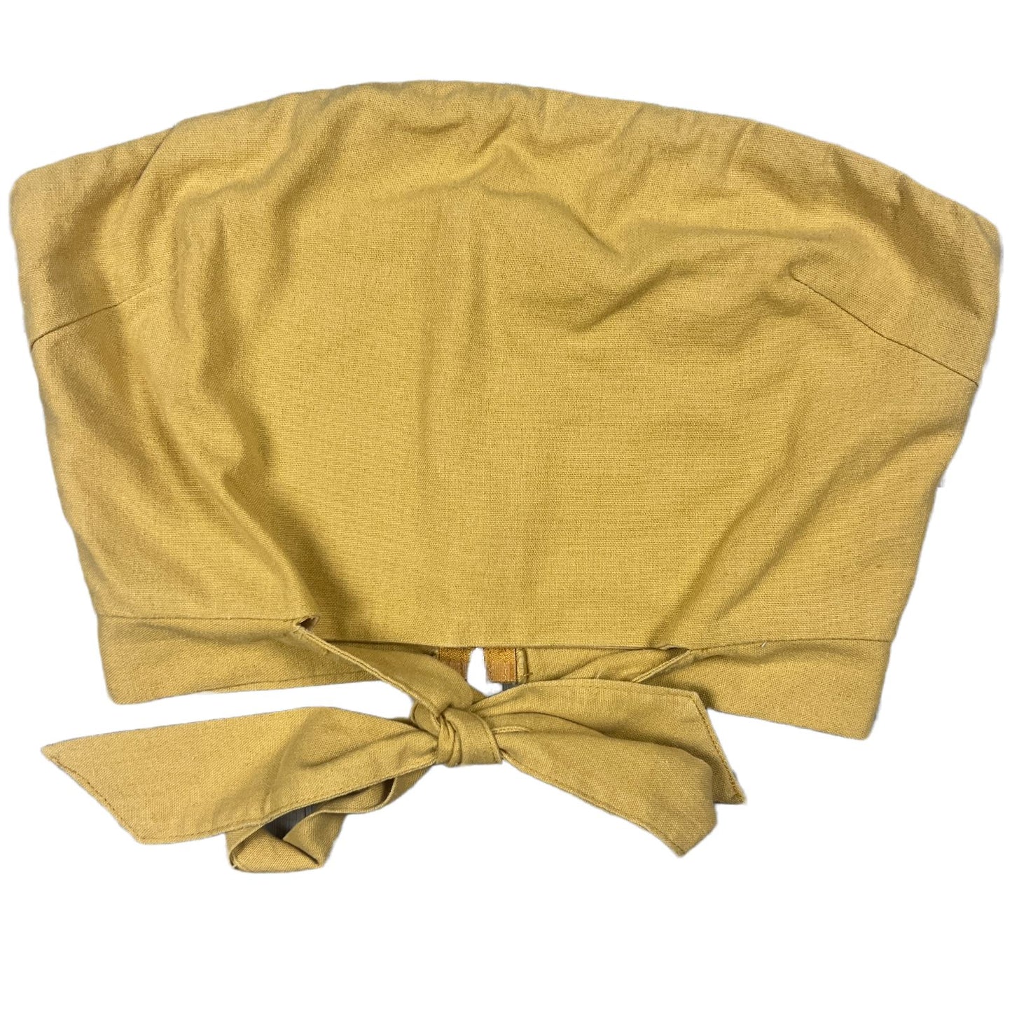 Luvalot Womens Strapless Front Tie Yellow Top Size 10